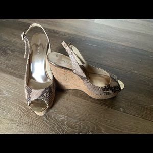 Jimmy Choo Printed Animal Leather Cork Wedge